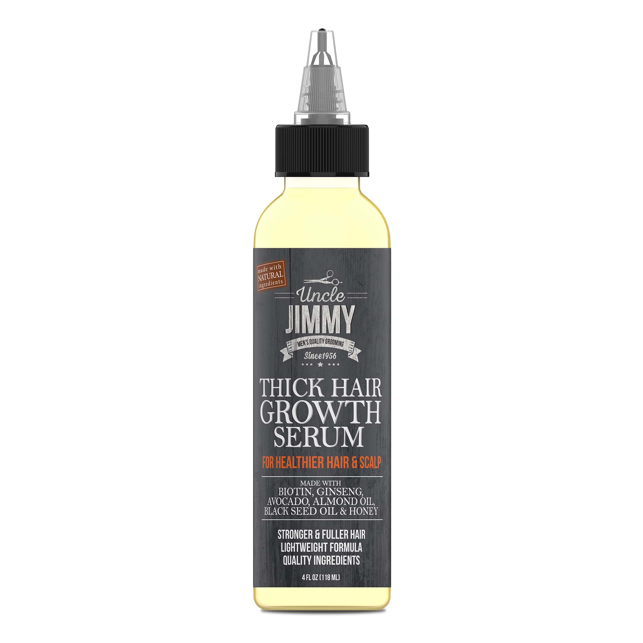 Uncle Jimmy Thick Hair Growth Serum 4oz Flat View